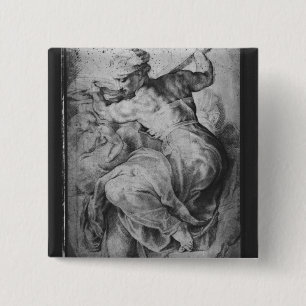 The Libyan Sibyl, after Michangelo Buonarroti 15 Cm Square Badge