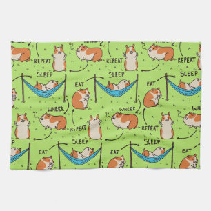 The life cycle of a Guinea Pig Tea Towel