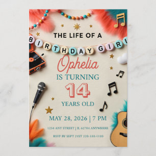 The Life of a Birthday Girl Showgirl Birthday Invitation