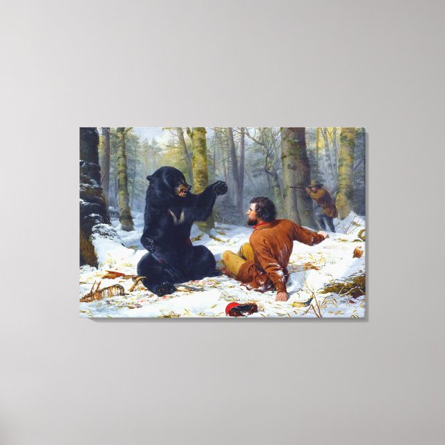 The Life of a Hunter  A Tight Fix Arthur Tait 1856 Canvas Print (Front)