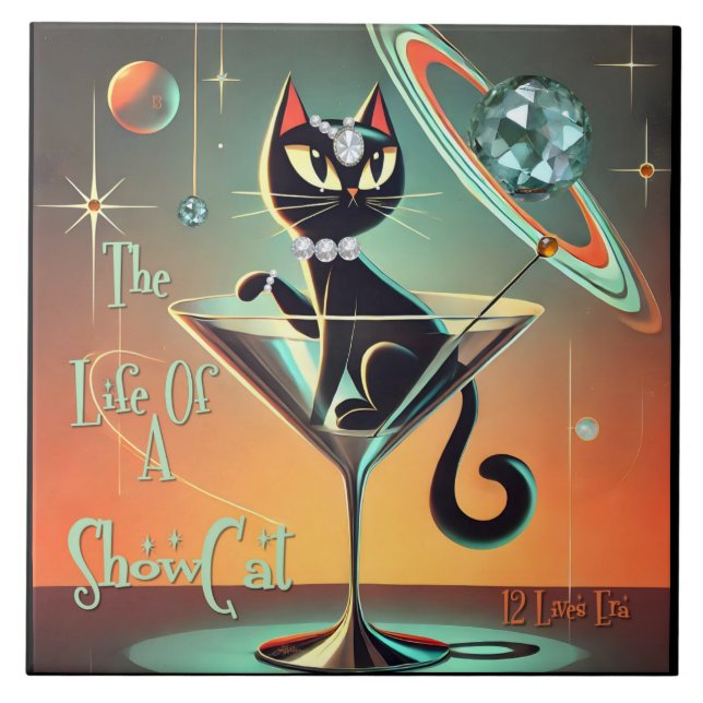The Life Of A Showgirl Cat Tile (Front)
