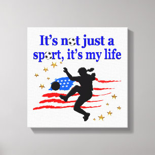 THE LIFE OF A USA SOCCER PLAYER DESIGN CANVAS PRINT