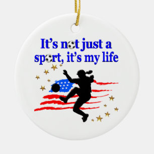 THE LIFE OF A USA SOCCER PLAYER DESIGN CERAMIC TREE DECORATION