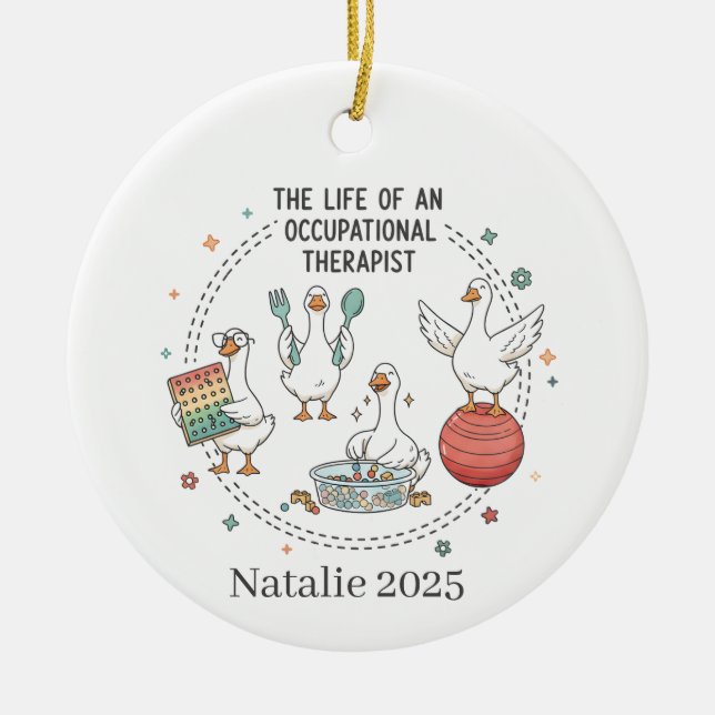 The Life of an Occupational Therapist Ceramic Tree Decoration (Front)