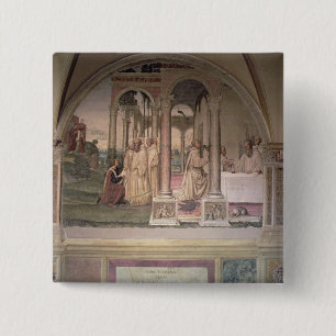 The Life of St. Benedict (fresco) (detail) 3 15 Cm Square Badge