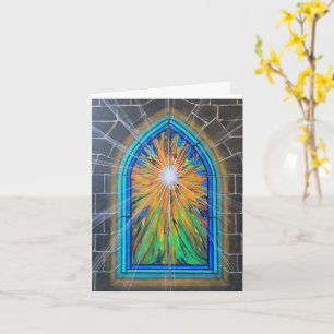 The Light 3 Church Stained Glass Window Card