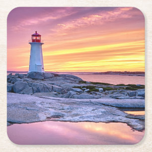 The Light Keeper Peggy'S Cove Square Paper Coaster