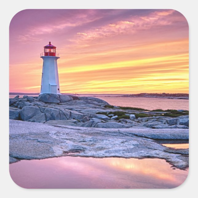 The Light Keeper | Peggy'S Cove Square Sticker (Front)