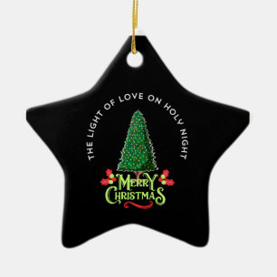 THE LIGHT OF LOVE ON HOLY NIGHT CERAMIC TREE DECORATION