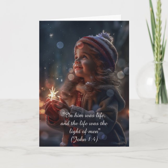The Light of Men custom Christmas Holiday Card (Front)