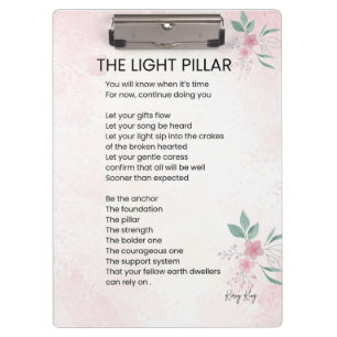 The Light Pillar - Awakening Poem Poetry  Clipboard