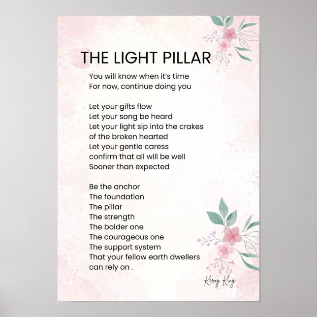 The Light Pillar - Awakening Poem Poetry  Poster (Front)