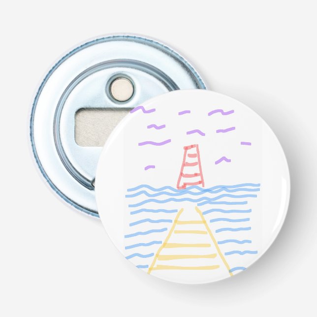 The Lighthouse and the Pier Bottle Opener (Front)