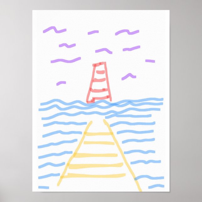 The Lighthouse and the Pier Poster (Front)