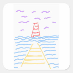 The Lighthouse and the Pier Sticker