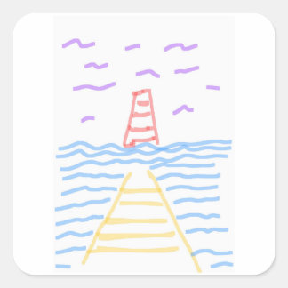The Lighthouse and the Pier Sticker