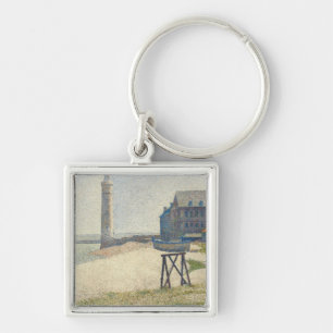The Lighthouse at Honfleur, 1886 (oil on canvas) Key Ring