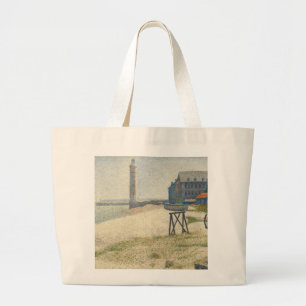 The Lighthouse at Honfleur, 1886 (oil on canvas) Large Tote Bag