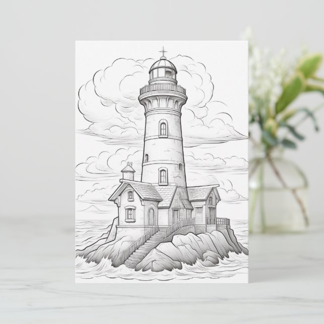 The Lighthouse | Colour Your Own Greeting (Standing Front)