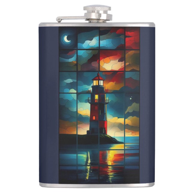 The Lighthouse Hip Flask (Front)