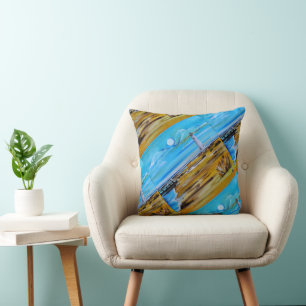 The Lighthouse on the Beach Painting by Alfred Fox Cushion