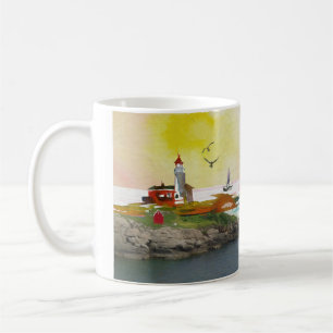 The Lighthouse on the Rocks Tea or Coffee Mug