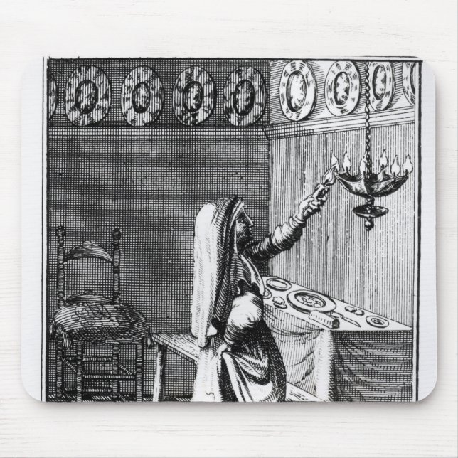 The Lighting of the Sabbath Candles Mouse Pad (Front)