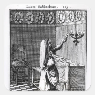 The Lighting of the Sabbath Candles Square Sticker