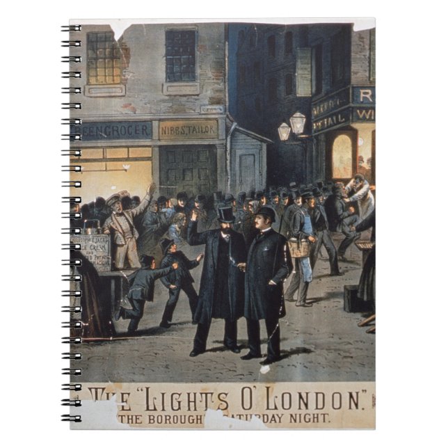 'The Lights O' London' (colour litho) Spiral Notebook (Front)