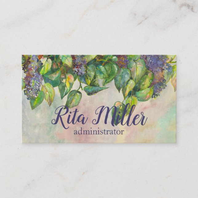 The lilac is violet spring business card (Front)