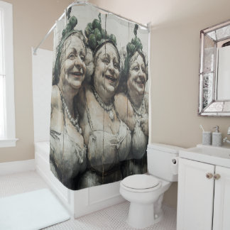🍋 The Limonetti Sisters – Surrealist Shower Curtain