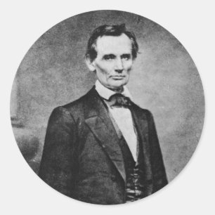 The Lincoln Cooper Union Portrait ~ 1860 Classic Round Sticker