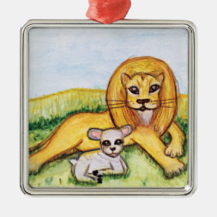 The Lion and the Lamb Metal Tree Decoration