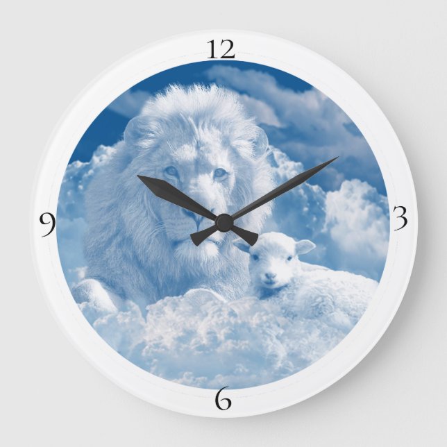 The Lion And The Lamb Wall Clock (Front)