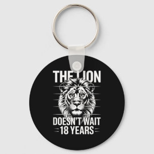 The Lion Doesn't Wait 18 Years Funny Meme Gen Z Al Key Ring