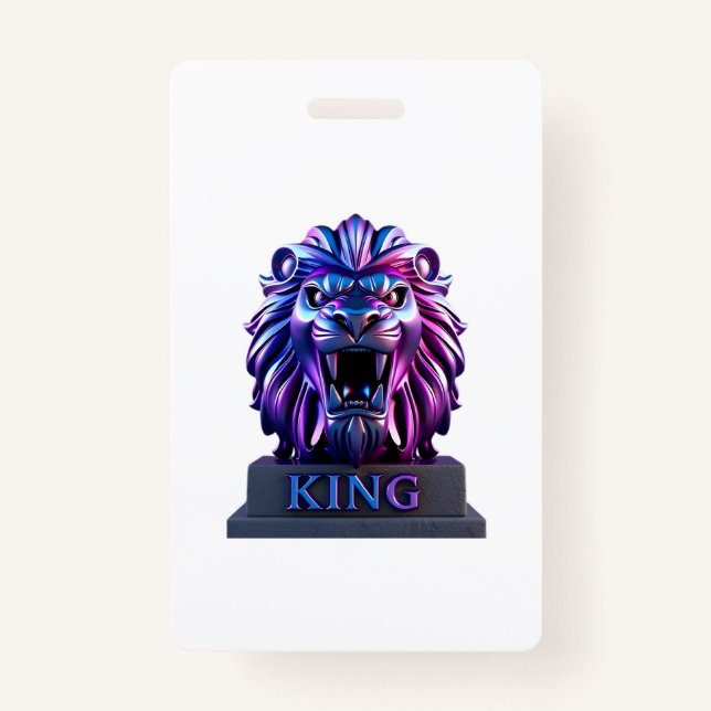 The lion face ID badge (Front)