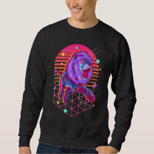 The Lion Japanese Vaporwave 80s Retro Pastel Goth  Sweatshirt