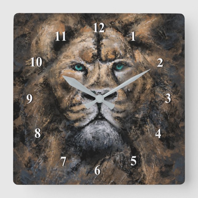 The Lion King - Abstract Art Modern Style Painting Square Wall Clock (Front)