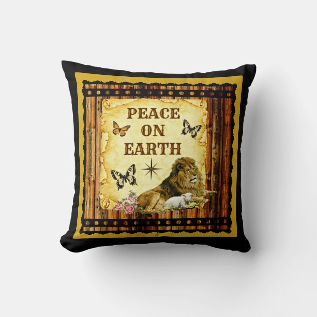 The Lion Lays Down With The Lamb Cushion (Front)