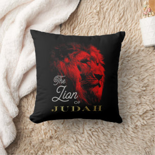 The Lion of Judah Black Red Gold Christian Cushion