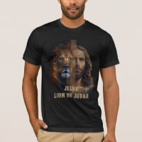The Lion Of Judah & Cross of Jesus Black T-Shirt