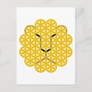 The Lion of Life - Alpha Male- 03, Sacred Animals. Invitation Postcard