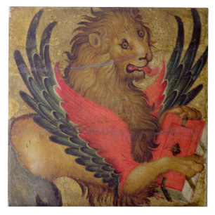 The Lion of St. Mark (oil on panel) Tile