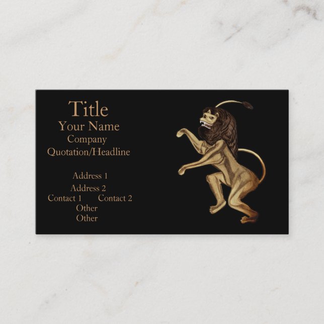 The Lion Rampant Business Card (Front)