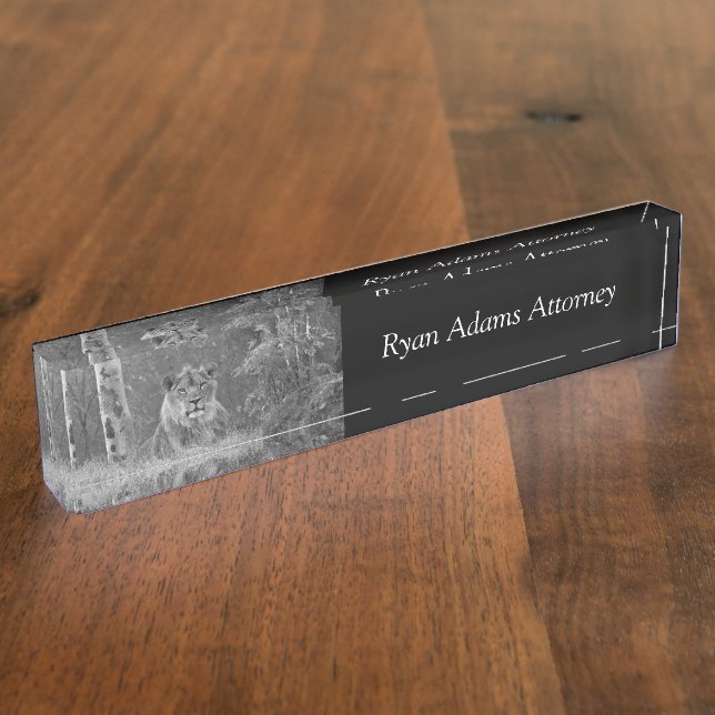 The Lion waits Nameplate (Side)