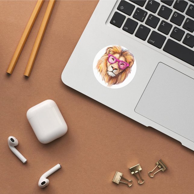 The Lion with Pink Glasses Sticker (Creator Uploaded)