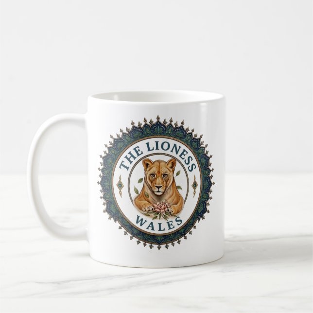 The Lioness. Wales Coffee Mug (Left)