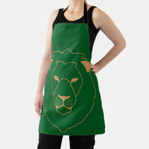 The Lion's Gaze: Golden Contour Apron