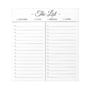 The List Customisable To Do List Notepad