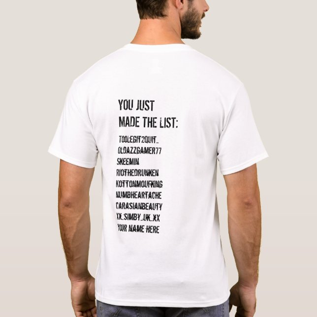 The List T-Shirt (Back)